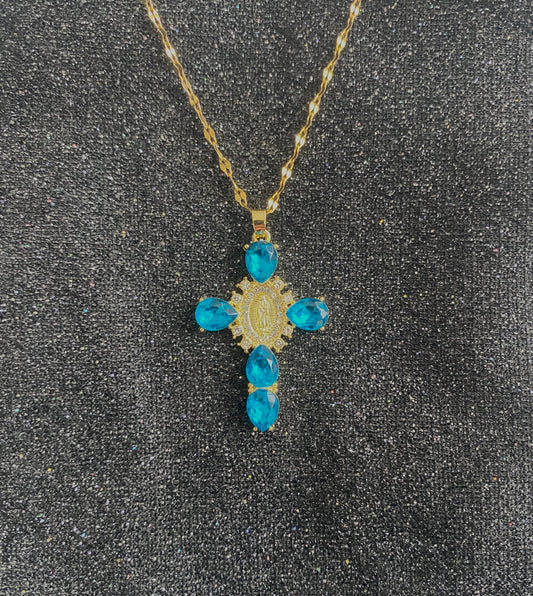 Collier Épure Vert/Bleu